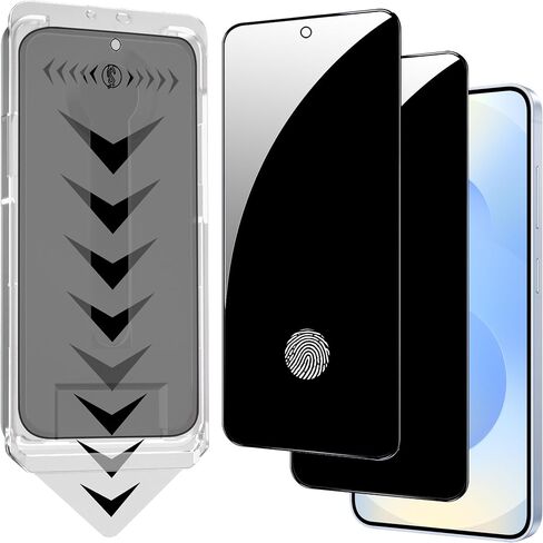 2 Pack for Samsung Privacy Screen Protector, [Auto-Alignment, Auto-Dust Removal] Easy Installation, Fingerprint Unlock Compatible, Anti-Spy Tempered Glass Film (For Galaxy S24 Ultra) in Kuwait