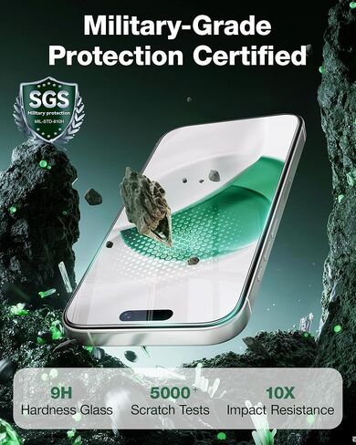 NIMASO for iPhone 17 Pro Max Screen Protector Full Coverage 6.9-Inch, No Bubbles No Dust Instant Installation, 9H Hardness Tempered Glass Military Grade Shatterproof, Anti-Scratch, 2 Pack in Kuwait