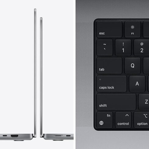 2021 Apple MacBook Pro مع Apple M1 Max Chip (14 بوصة ، ذاكرة وصول عشوائي 32 جيجابايت ، تخزين SSD 512 جيجا بايت) (Qwerty English) Space Gray (متجدد) in Kuwait