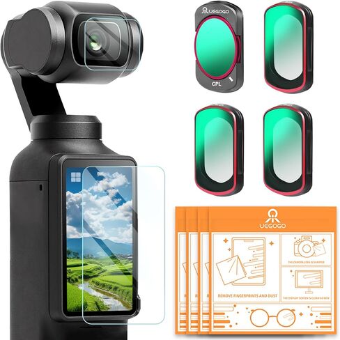 UEGOGO Magnetic ND Filter Set Compatible with DJI Osmo Pocket 3 Creator Combo Accessories, 4 Pack ND8/PL+ND16/PL+ND32/P+ND64/PL Protection Polarizer Neutral Density Filters in Saudi Arabia