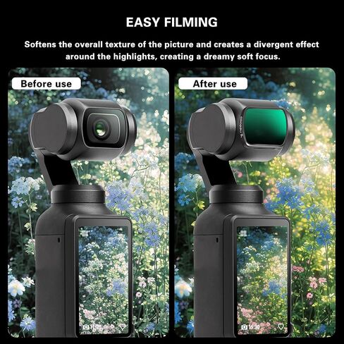 UEGOGO Magnetic ND Filter Set Compatible with DJI Osmo Pocket 3 Creator Combo Accessories, 4 Pack ND8/PL+ND16/PL+ND32/P+ND64/PL Protection Polarizer Neutral Density Filters in Saudi Arabia