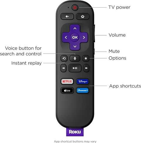 Roku Voice Remote (الرسمي) لمشغلات Roku و Roku Audio و Roku TV (متجددة) in Saudi Arabia
