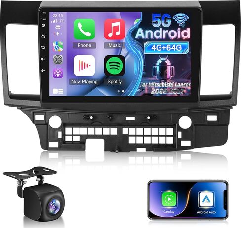 4 + 64g Android Car Radio for Mitsubishi Lancer 2008-2017 (لنظام Rockford) - 10.1 بوصة استريو شاشة تعمل باللمس مع Carplay & Android Auto و 32EQ DSP و WiFi و GPS + AHD View View Camera in Kuwait
