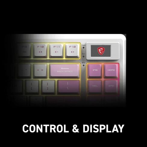 MSI Forge GK600 TKL W Violet US - مفاتيح خطية ميكانيكية - مفاتيح PBT المصبوبة ، قاعدة مضادة للانزلاق ، RGB LED ، USB 2.0 ، Bluetooth ، 2.4 GHz - Tenkeyless in Kuwait