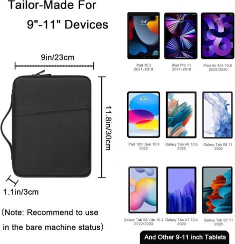 حافظة كمبيوتر لوحي مقاس 9-11 بوصة، حافظة حمل منظم الكمبيوتر اللوحي iPad Pro لجهاز iPad Pro 11 (2022-2018)، iPad 10.9 (الجيل العاشر)، iPad Air (5/4th Gen)، Galaxy Tab A8/A7/S8/S7 Fit Apple لوحة مفاتيح ذكية (وردي - 11 بوصة) in Saudi Arabia