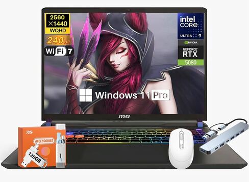 MSI Vector 16 HX AI 400 Gaming Laptop ، NVIDIA RTX 5080 16GB GDDR7 ، Intel Ultra 9 275HX (تصل إلى 5.4 جيجا هرتز) ، 16 " in Saudi Arabia
