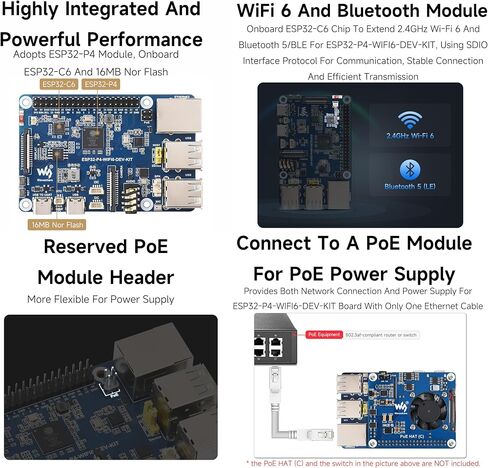 يدعم لوحة DEV ESP32-P4-P4-WIFI6-DEV-KIT ، استنادًا إلى ESP32-P4 و ESP32-C6 ، Wi-Fi 6 و Bluetooth 5 / Ble 5 ، واجهات البشر الغنية ، ودعم التفاعل عن خطاب الذكاء الاصطناعي ، مع مكبر الصوت in Saudi Arabia