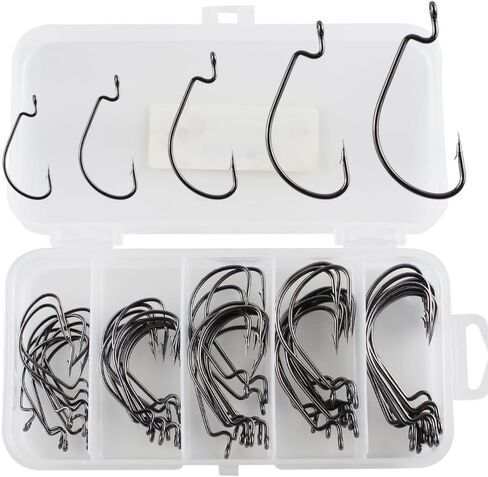 50 Pack Fishing Hooks Set for Freshwater and Saltwater Fishing in Saudi Arabia