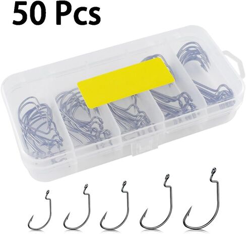 50 Pack Fishing Hooks Set for Freshwater and Saltwater Fishing in Saudi Arabia