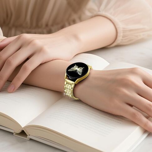 DaQin Bling Metal Bands Compatible with Samsung Watch Bands for Women 7 6 5 4 Active 2 FE 40mm 44mm/Galaxy Watch 5 Pro/6 4 Classic Band, 20mm Sparkling Luxury Strap for Galaxy Watch 7 Band Women in Kuwait