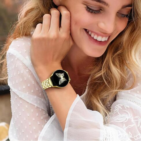 DaQin Bling Metal Bands Compatible with Samsung Watch Bands for Women 7 6 5 4 Active 2 FE 40mm 44mm/Galaxy Watch 5 Pro/6 4 Classic Band, 20mm Sparkling Luxury Strap for Galaxy Watch 7 Band Women in Kuwait