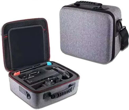 Switch Case Storage Bag for Nintendo Switch/Switch OLED with 21 Game Cards Slot, Portable Carrying Travel Bag Hard Protective Messenger Pouch for Console Pro Controller & Accessories (Black) in Saudi Arabia