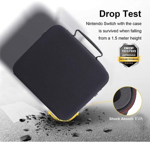 Switch Case Storage Bag for Nintendo Switch/Switch OLED with 21 Game Cards Slot, Portable Carrying Travel Bag Hard Protective Messenger Pouch for Console Pro Controller & Accessories (Black) in Saudi Arabia
