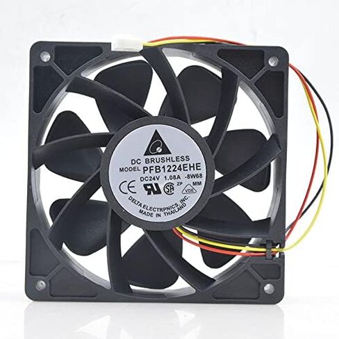 Delta PFB1224EHE 12038 3-WARE DC24V 1.08A مروحة تبريد خادم محمل الكرة in Saudi Arabia