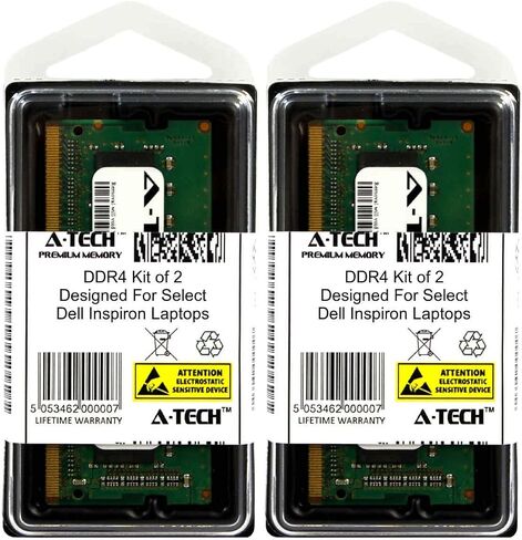 مجموعة A-Tech 32GB (2 × 16 جيجا بايت) لـ Dell Inspiron 3000 Series 3565 3567 2666MHz DDR4 Memorip Memorip Membles و Notebook RAM in Saudi Arabia