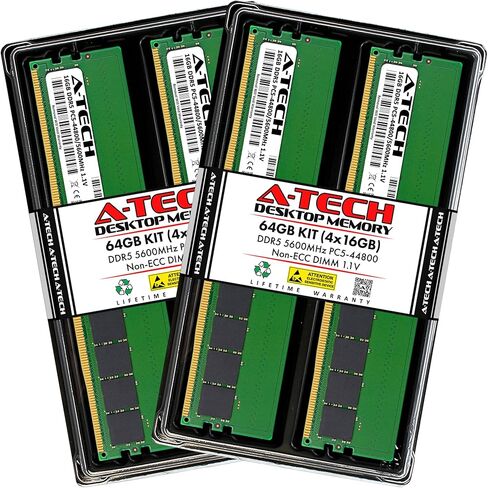 A-Tech 32GB Kit (2x16GB) RAM for HP OMEN 25L GT15-2085t Gaming Desktop PC | DDR5 5600MHz PC5-44800 DIMM 1.1V 288-Pin Non-ECC UDIMM Memory Upgrade in Saudi Arabia