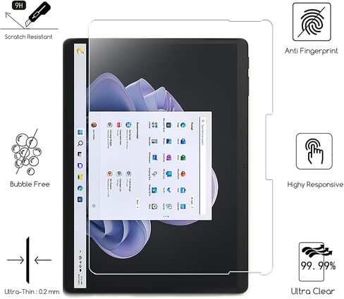 KEANBOLL 2-Pack Ultra Clear Tempered Glass Screen Protector for 2025 New Microsoft Surface Pro 2-in-1 12-Inch Laptop/Tablet | Anti-Scratch & 9H Hardness in Saudi Arabia