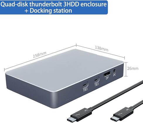 External Hard Drives M.2 Dual-Disk NVME HDD Enclosure 3 Docking Station Type C to USB 3.0 Hard Disk Box (Color : Dual-Disk) (Dual ) in Saudi Arabia