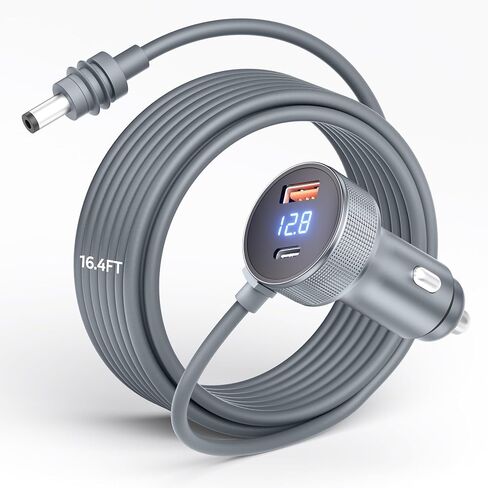 Starlink Mini Cable 3 in 1 Car Charger for Starlink Mini DC Power Cable Cigarette Lighter with Digital Display Durable Type C 100W/USB A 18W Socket 12V-24V DC Power Cord for Car Adapter 18AWG 16.4FT in Saudi Arabia