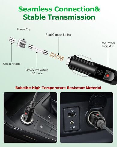 Starlink Mini Cable 3 in 1 Car Charger for Starlink Mini DC Power Cable Cigarette Lighter with Digital Display Durable Type C 100W/USB A 18W Socket 12V-24V DC Power Cord for Car Adapter 18AWG 16.4FT in Saudi Arabia
