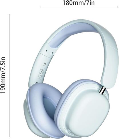 Dioche PC Headset,20 Hours Battery Life, Noise Cancelling Headphones, for Gaming with Low Latency (Blue) in Saudi Arabia