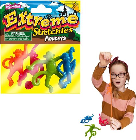 Extreme Stretchies - Frog from Deluxebase. Pack of 6 Small Reptile Animal Stretchy Toys. Perfect for Kids, Great Party Favors and Pinata Stuffers in Saudi Arabia
