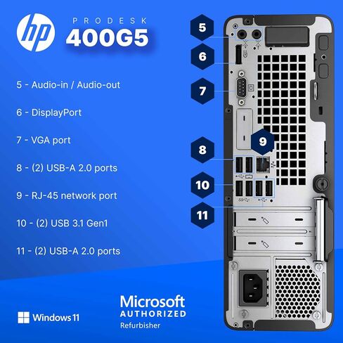HP 400G5 Prodesk Desktop PC | Windows 11 Pro | Intel I5-8500 | ذاكرة الوصول العشوائي 16 جيجابايت - 250 جيجابايت NVME + 500GB SSD | 22 "شاشة | مكبرات الصوت RGB + لوحة المفاتيح/الماوس | AX200 WiFi + BT | كمبيوتر المكتب المنزلي (متجدد) in Saudi Arabia