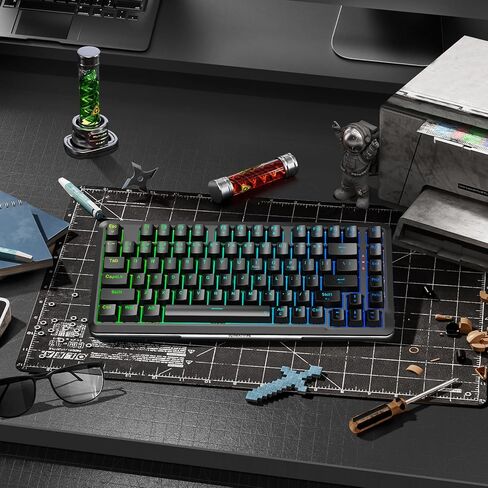 Redragon K738 لوحة مفاتيح ميكانيكية لاسلكية ، لوحة مفاتيح ألعاب RGB مثبتة على طوقا ، 3 وضع (2.4 جم/BT/USB) ، مفاتيح خطية مسبقة ، 75 ％ تخطيط ، 82 مفاتيح قابلة للتبديل ساخنة للكمبيوتر الشخصي/الذهب الأسود-الذهب الأسود in Kuwait
