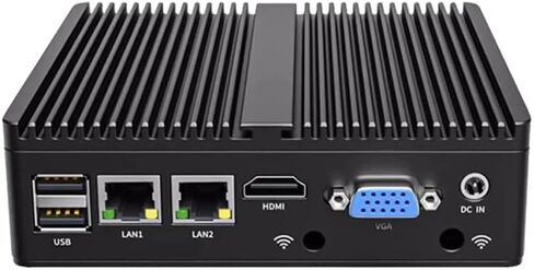 Firewall, Industrial/Fanless Mini PC • Celeron N2840, 2 x RJ45(1000M), USB 3.0,HDMI,VGA, Mini Desktop Computers with Dual WiFi for Business Home Office, NO RAM NO mSATA SSD in Saudi Arabia
