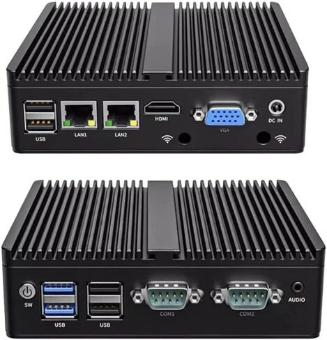 Firewall, Industrial/Fanless Mini PC • Celeron N2840, 2 x RJ45(1000M), USB 3.0,HDMI,VGA, Mini Desktop Computers with Dual WiFi for Business Home Office, NO RAM NO mSATA SSD in Saudi Arabia