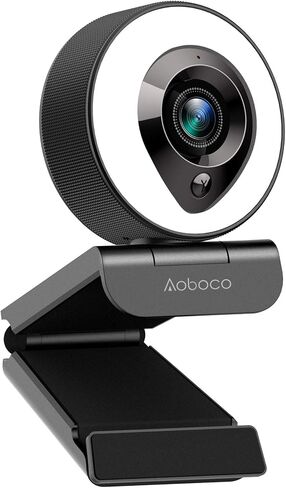 Aoboco Streaming Webcam, Webcam for Stream HD 1080p Autofocus, Dimming Light & Microphone, Web Camera for Twitch Xbox one Skype YouTube OBS Xsplit in Saudi Arabia