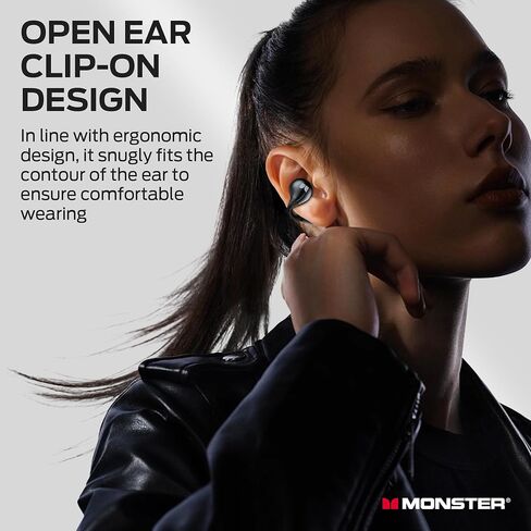 Monster Open Ear AC600 Headphones,Bluetooth 5.4 Wireless Earbuds with HiFi Stereo,Clip-On Earbuds with ENC Clear Call,21H Playtime,Touch Control,IPX6 Waterproof Wireless Headphones for Sports in Saudi Arabia