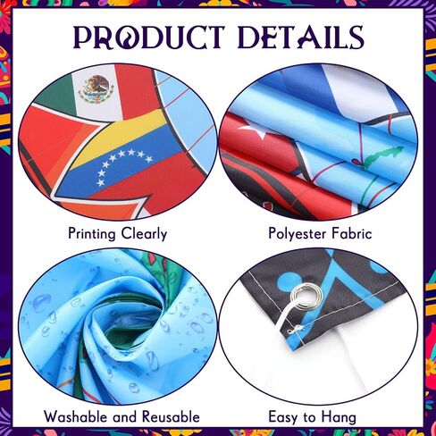 Tatuo International Flag Backdrop International Welcome Banner World Flags Background Around the World Banner Decoration for Country Sports Events Party Favors Club Photo Booth Props, 71 x 43 Inch in Saudi Arabia