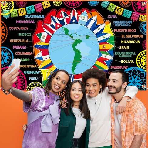 Tatuo International Flag Backdrop International Welcome Banner World Flags Background Around the World Banner Decoration for Country Sports Events Party Favors Club Photo Booth Props, 71 x 43 Inch in Saudi Arabia