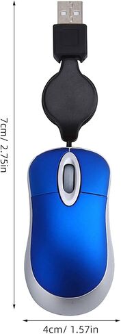 3pcs Mini Retractable USB Mouse Ultra Compact Lapact Mouse Mouse Wiredmouse للكمبيوتر المحمول كمبيوتر المكتب المنزلي في الهواء الطلق - Plug & amp ؛ العب سلك ، صامت in Saudi Arabia