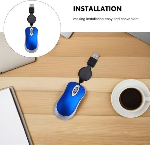 3pcs Mini Retractable USB Mouse Ultra Compact Lapact Mouse Mouse Wiredmouse للكمبيوتر المحمول كمبيوتر المكتب المنزلي في الهواء الطلق - Plug & amp ؛ العب سلك ، صامت in Saudi Arabia