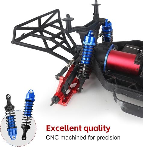 صدمات RC من الألومنيوم لـ 1/10 Traxxas Slash 4x4 2WD Rustler 4X4 VXL Shocks Stampede 4X4 Shocks Hoss 4X4 Monster Truck، الأمامي والخلفي، استبدال 5862، 4 قطع (رمادي) in Kuwait