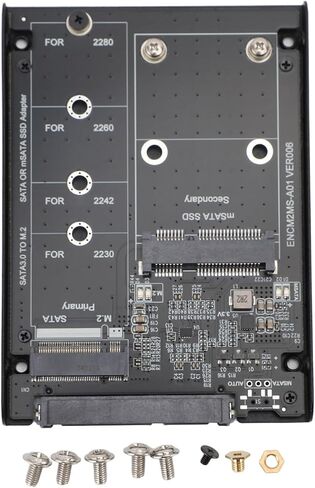 Zopsc M.2 NGFF MSATA SSD to 3.0 Adapter Enclosure, Dual Interface Converter Card with Aluminum Frame Bracket, for 7 8 10 11 OS X in Saudi Arabia