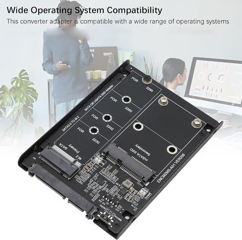 Zopsc M.2 NGFF MSATA SSD to 3.0 Adapter Enclosure, Dual Interface Converter Card with Aluminum Frame Bracket, for 7 8 10 11 OS X in Saudi Arabia
