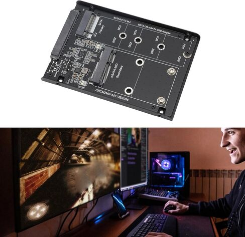 Zopsc M.2 NGFF MSATA SSD to 3.0 Adapter Enclosure, Dual Interface Converter Card with Aluminum Frame Bracket, for 7 8 10 11 OS X in Saudi Arabia
