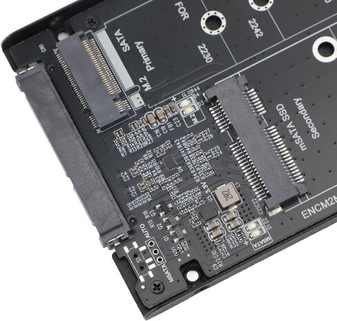 Zopsc M.2 NGFF MSATA SSD to 3.0 Adapter Enclosure, Dual Interface Converter Card with Aluminum Frame Bracket, for 7 8 10 11 OS X in Saudi Arabia