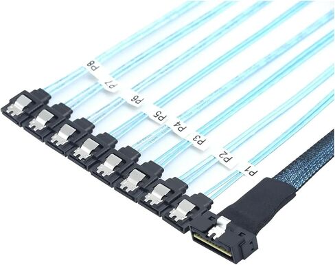 Slimline S/AS 4.0 LP LP LOW PLIFT SFF-8654 8I 74PIN إلى 8x SATA 7PIN كابل التوصيل الداخلي للخادم (1M) in Kuwait