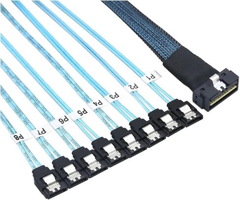 Slimline S/AS 4.0 LP LP LOW PLIFT SFF-8654 8I 74PIN إلى 8x SATA 7PIN كابل التوصيل الداخلي للخادم (1M) in Kuwait