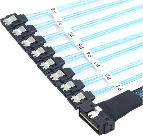 Slimline S/AS 4.0 LP LP LOW PLIFT SFF-8654 8I 74PIN إلى 8x SATA 7PIN كابل التوصيل الداخلي للخادم (1M) in Kuwait