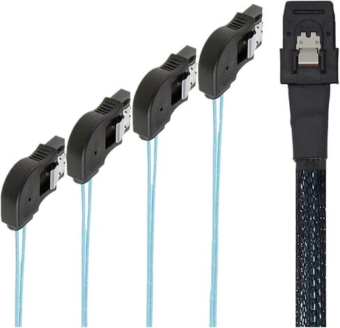 0.5m داخلي M1ni S/As SFF-8087 سلك إلى 4 SATA 7P كابل خادم الزاوية اليمنى الإناث in Kuwait