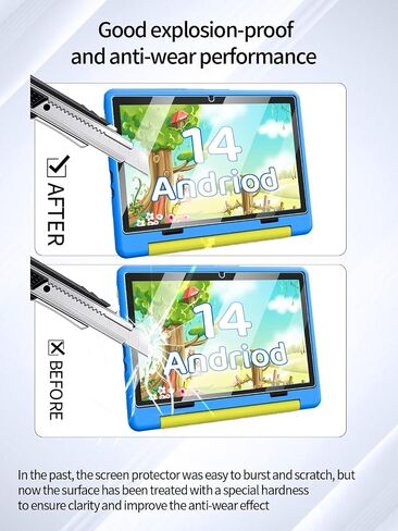 حامي الشاشة لـ Higrace KT1016 Kids Table 10 Inch Android 14 Tablet Octa-Core ، مضاد للخلع 9H صلبة Touch ANTERCITION 2.5D حواف مدورة خالية من التثبيت سهلة التثبيت ، 2 عبوة. in Saudi Arabia