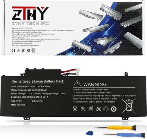 U559068PV-3S1P بطارية متوافقة مع GATWAY GWNR71517-BK GWNR71517-BL-GWTN141-10SL GWTN141-1PR GWTN141-3BL GWTN141-4RG GWTN141-6BK GWTN141-6PR GWTN156-5BK GWTN156-7PR 11.4V 59.28WH in Kuwait