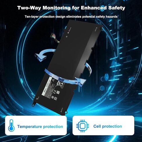 60Wh PW23Y Laptop Battery Compatible with Dell XPS 13 9360 13-9360-D1605G 13-9360-D1605T 13-9360-D1609 13-9360-D1609G 13-9360-D1705G Series 0RNP72 0TP1GT P54G002 TP1GT RNP72 in Kuwait