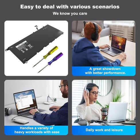 60Wh PW23Y Laptop Battery Compatible with Dell XPS 13 9360 13-9360-D1605G 13-9360-D1605T 13-9360-D1609 13-9360-D1609G 13-9360-D1705G Series 0RNP72 0TP1GT P54G002 TP1GT RNP72 in Kuwait