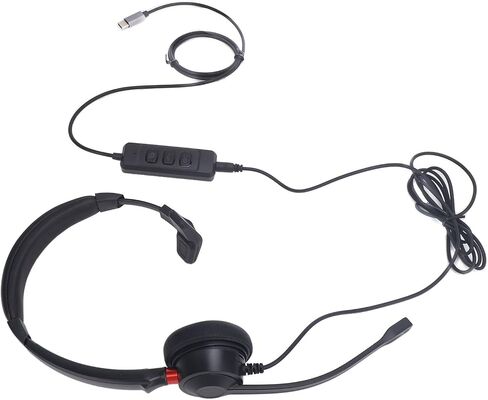 سماعة الهاتف الضوضاء إلغاء أذن واحدة مريحة USB C إلى منفذ USB 3.5 مم لجهاز الكمبيوتر اللوحي للهواتف الذكية للكمبيوتر الشخصي. in Saudi Arabia